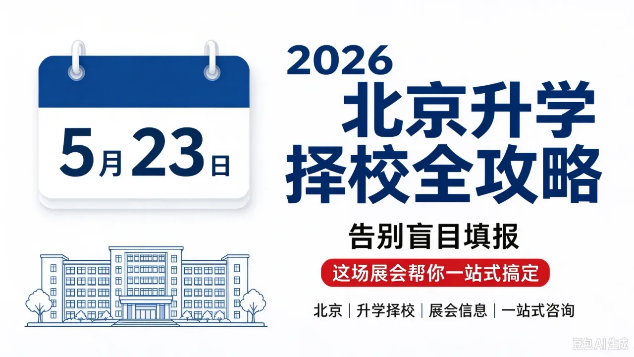2026 北京升学择校全攻略:告别盲目填报,5 月 23 日这场展会帮你一站式搞定
