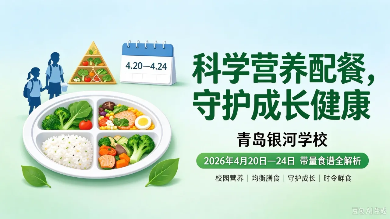 科学营养配餐，守护成长健康：青岛银河学校 2026 年 4 月 20 日 —24 日带量食谱全解析