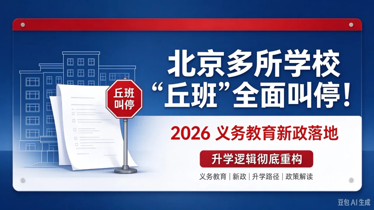 北京多所学校 “丘班” 全面叫停!2026 义务教育新政落地,升学逻辑彻底重构