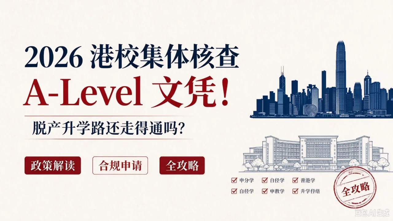 2026 港校集体核查 A-Level 文凭！脱产升学路还走得通吗？最新政策解读与合规申请全攻略