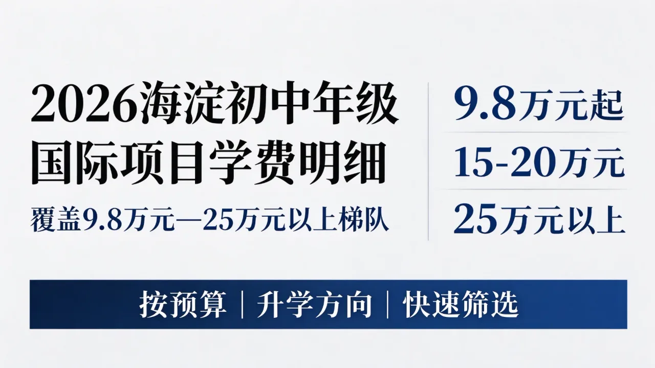 2026年北京海淀区初中国际部学费明细及择校建议