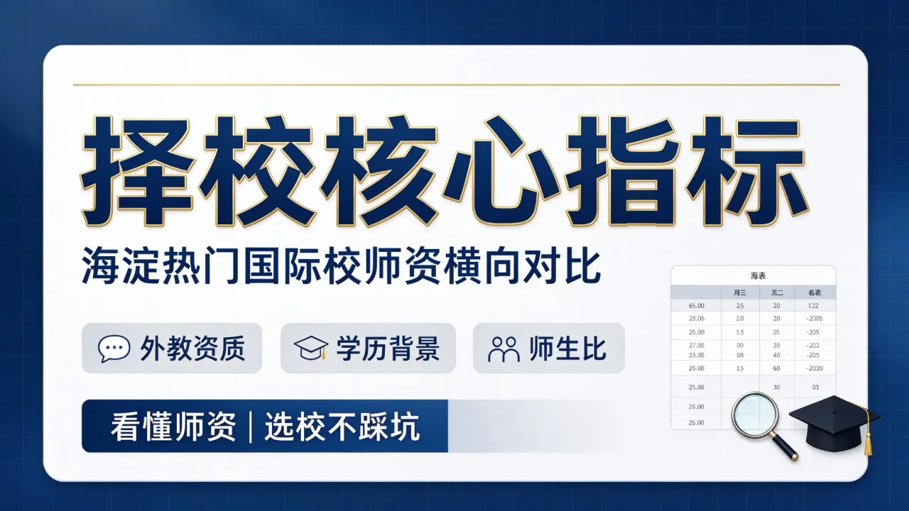 择校核心指标!海淀热门国际学校师资横向对比,看懂外教、学历、师生比