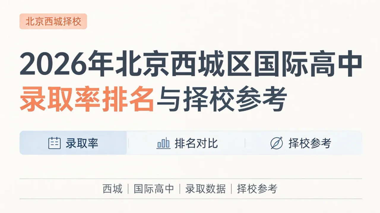 2026年北京西城区国际高中录取率排名与择校参考