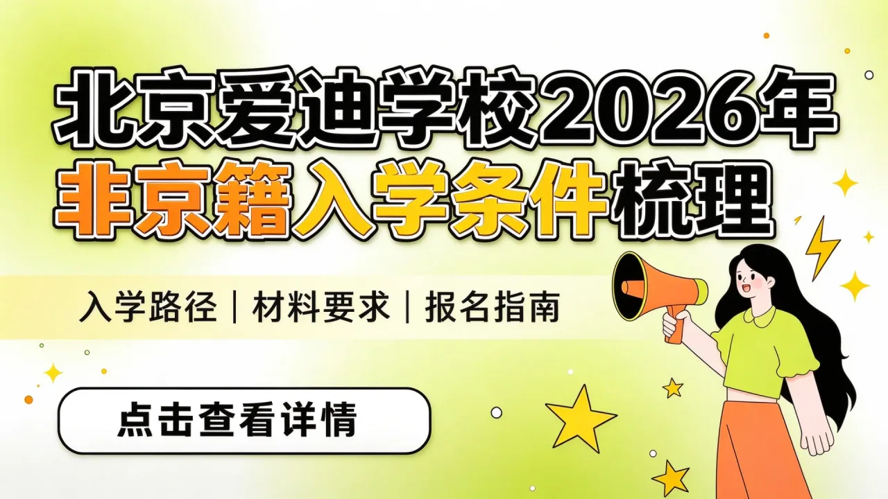 北京爱迪学校2026年非京籍入学条件梳理