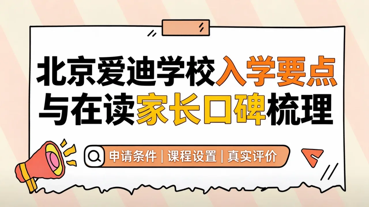 北京爱迪学校入学要点与在读家长口碑梳理