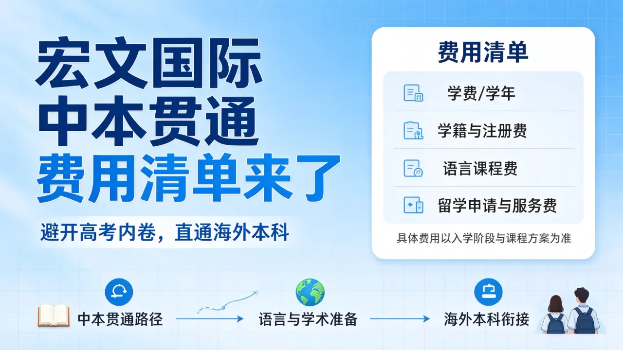 避开高考内卷,直通海外本科!宏文国际中本贯通费用清单来了
