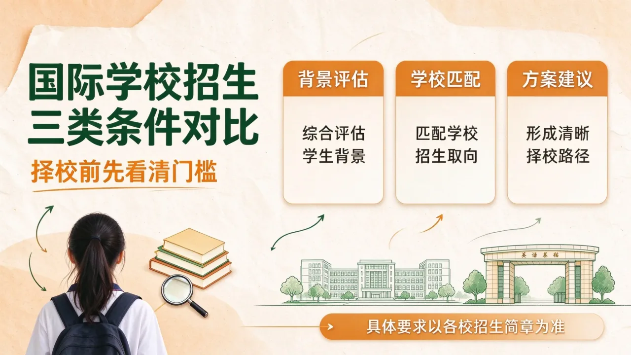 国际学校招生三类条件对比,择校前先看清门槛