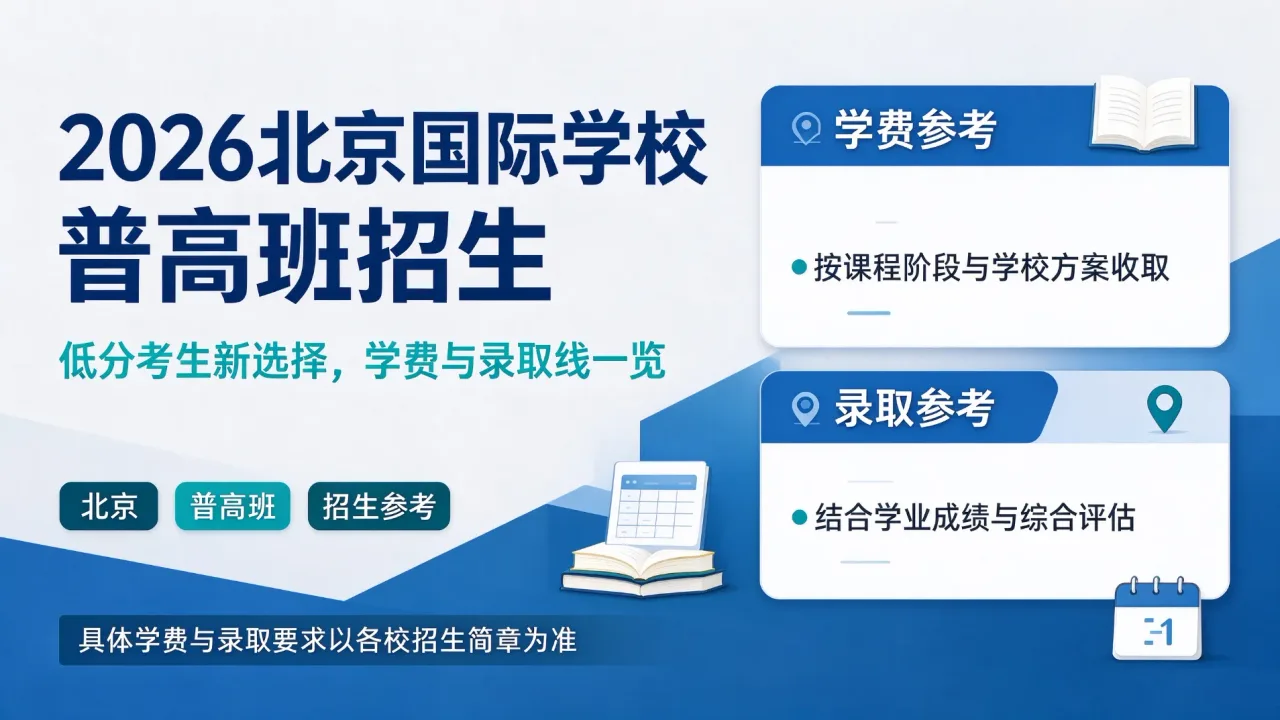 2026北京国际学校普高班招生:低分考生新选择,学费与录取线一览