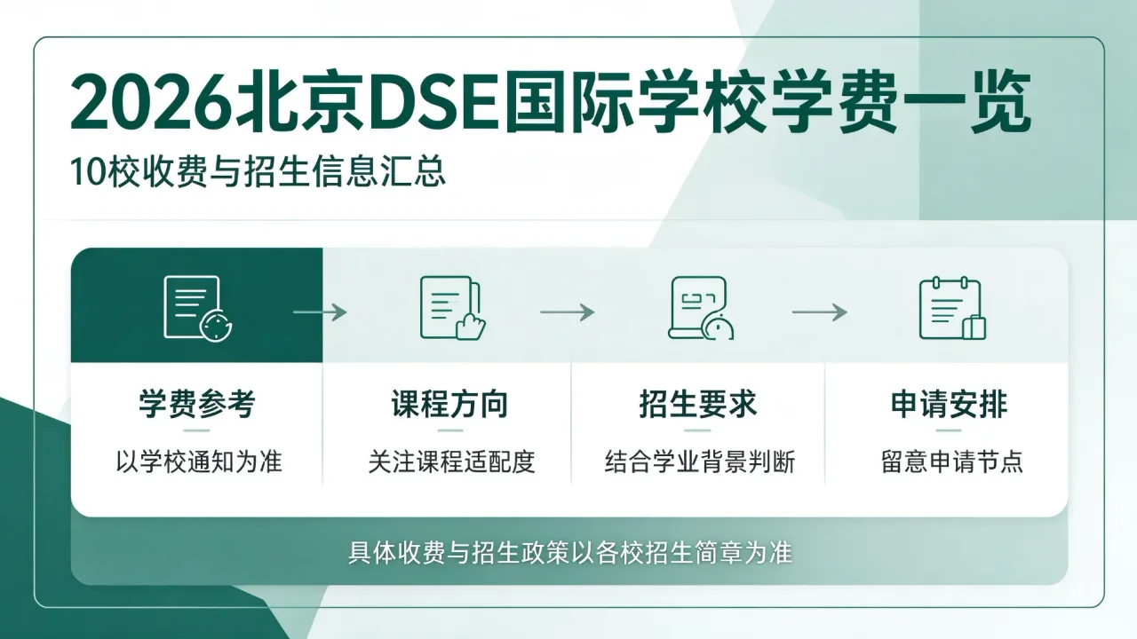 2026北京DSE国际学校学费一览:10校收费与招生信息汇总