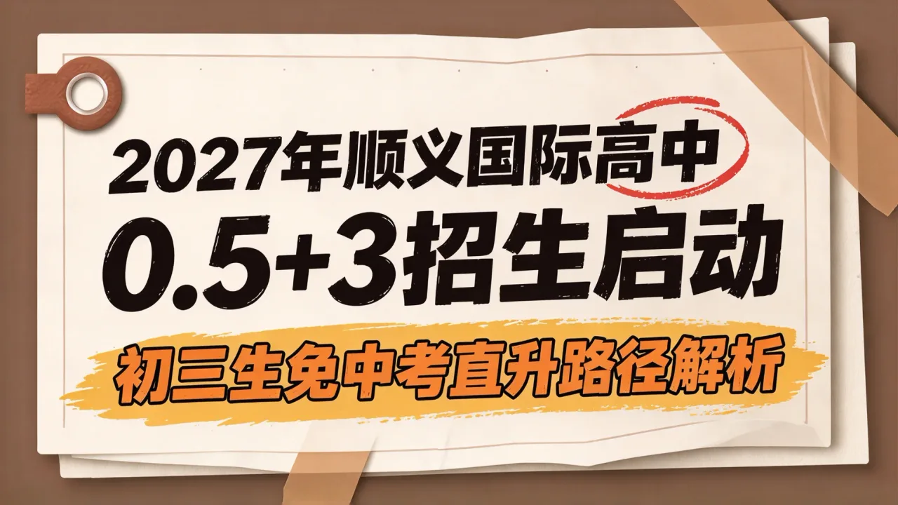 2027年顺义国际高中0.5+3招生启动，初三生免中考直升路径解析