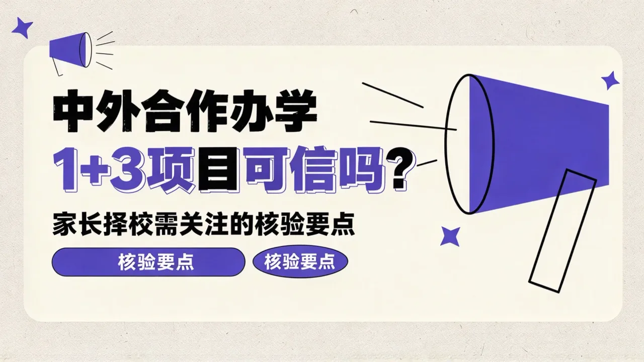 中外合作办学1+3项目可信吗?家长择校需关注的核验要点