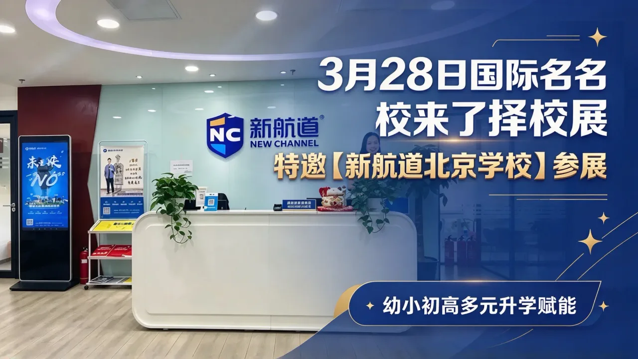 3月28日国际名校来了择校展特邀【新航道北京学校】参展，幼小初高多元升学赋能