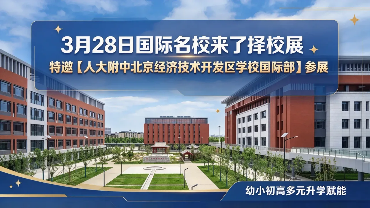 3月28日国际名校来了择校展特邀【人大附中北京经济技术开发区学校国际部】参展，幼小初高多元升学赋能