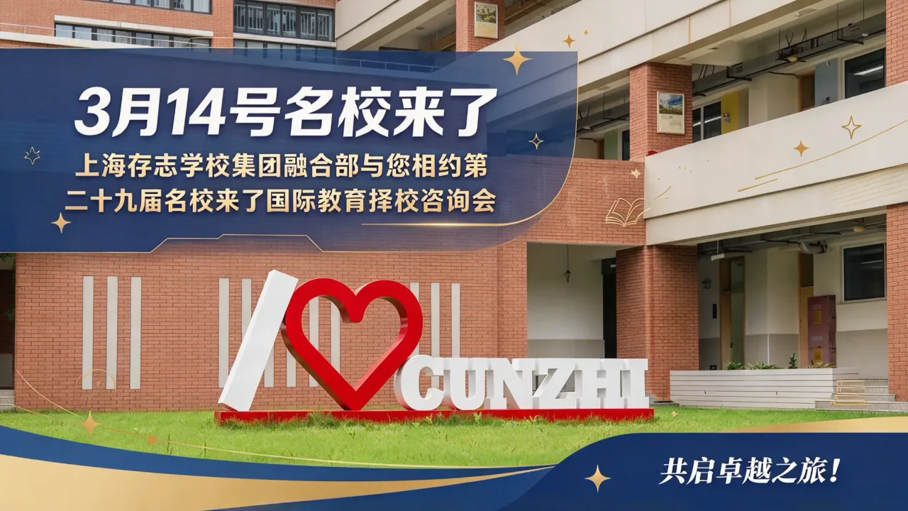 【3月14号名校来了】上海存志学校集团融合部与您相约第二十九届名校来了国际教育择校咨询会,共启卓越之旅!