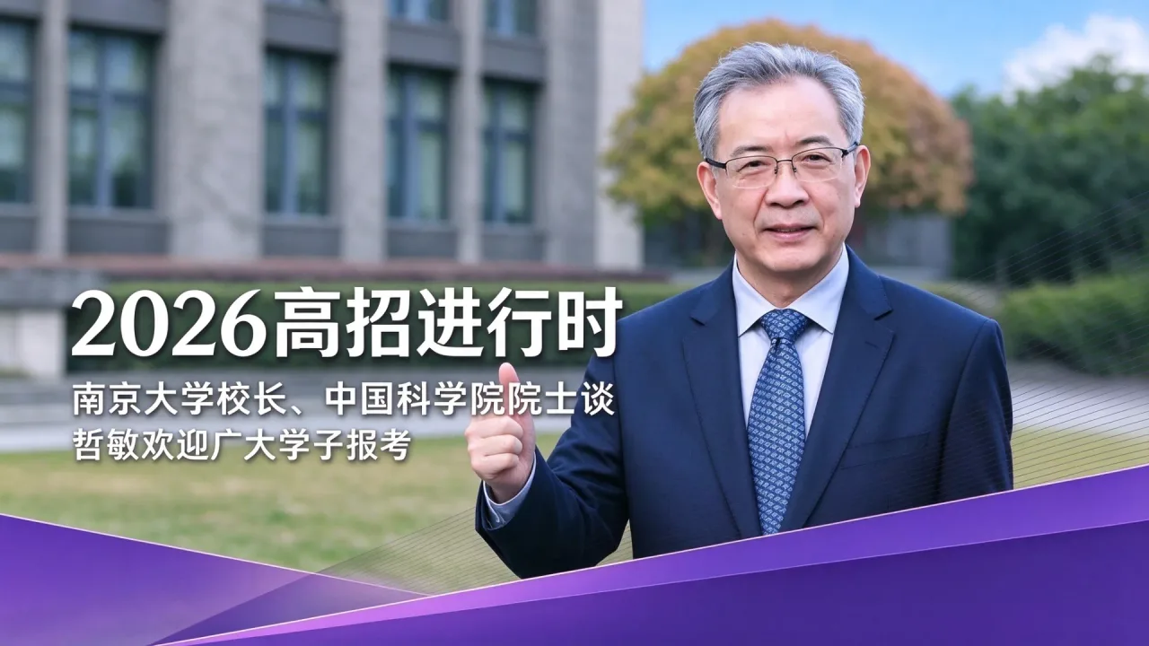 2026高招进行时丨南京大学校长、中国科学院院士谈哲敏欢迎广大学子报考