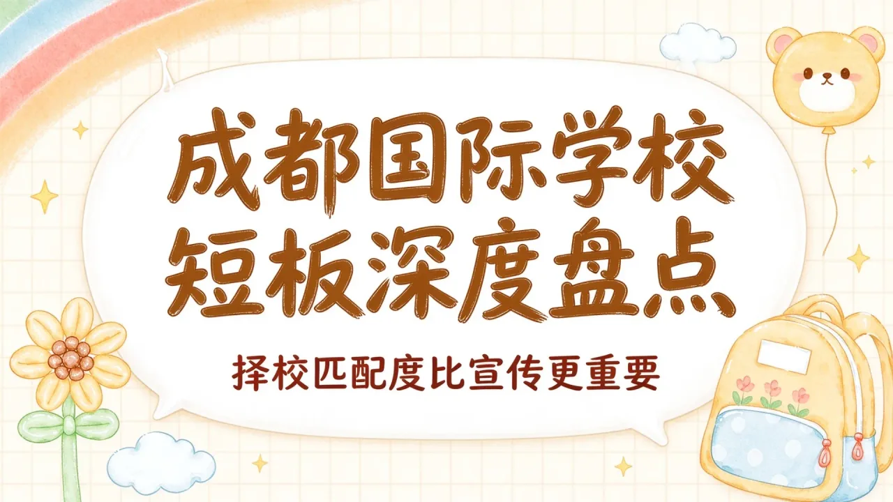 成都国际学校短板深度盘点:择校匹配度比宣传更重要