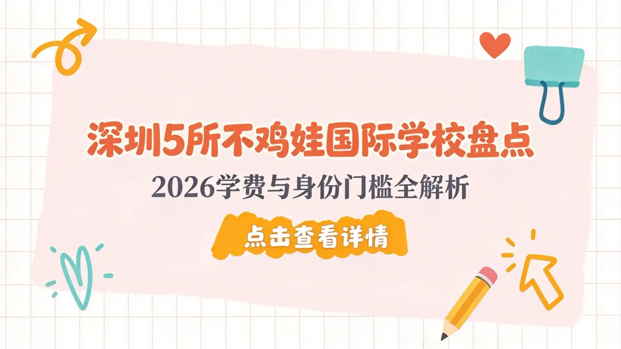 深圳5所不鸡娃国际学校盘点:2026学费与身份门槛全解析