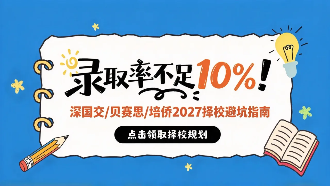 录取率不足10%!深国交/贝赛思/培侨2027择校避坑指南
