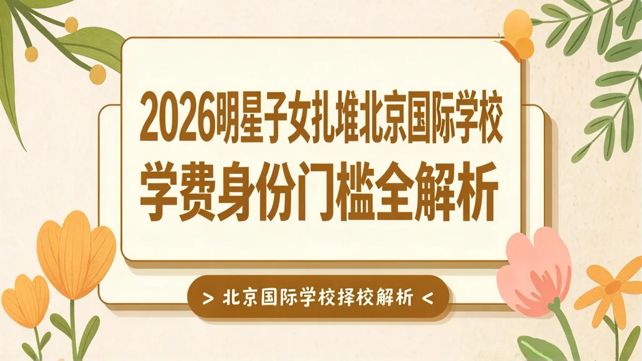 2026明星子女扎堆北京国际学校，学费身份门槛全解析