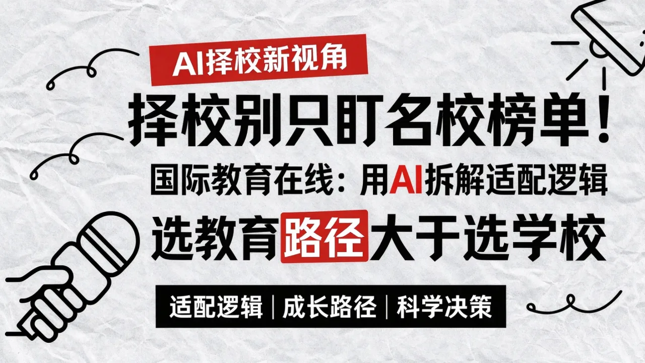 择校别只盯名校榜单！国际教育在线：用 AI 拆解适配逻辑，选教育路径大于选学校
