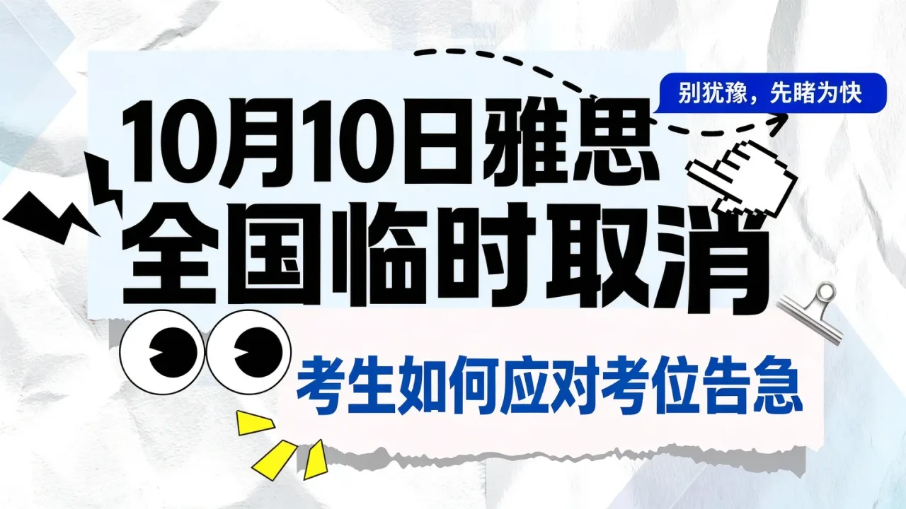 10月10日雅思全国临时取消,考生如何应对考位告急