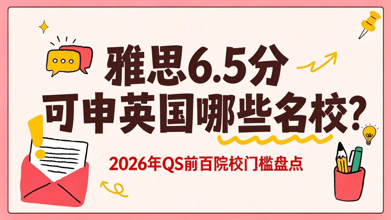 雅思6.5分可申英国哪些名校?2026年QS前百院校门槛盘点