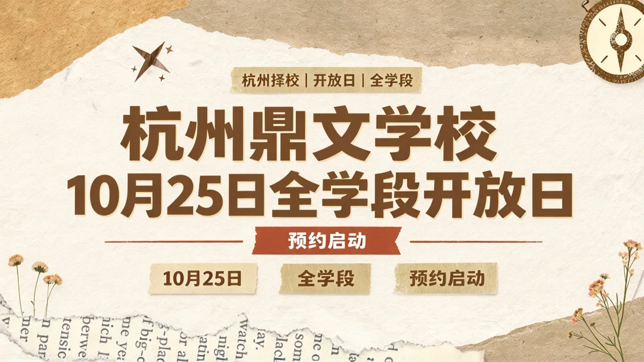 杭州鼎文学校10月25日全学段开放日预约启动