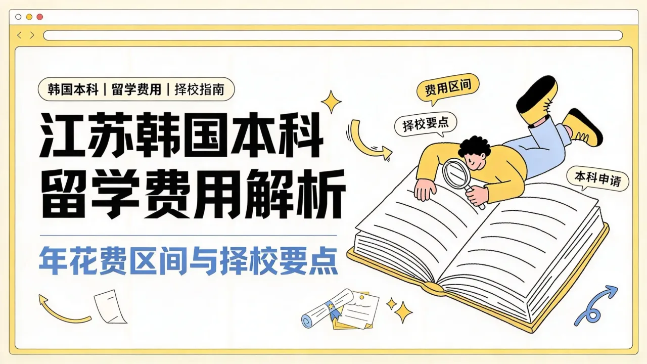 江苏韩国本科留学费用解析：年花费区间与择校要点