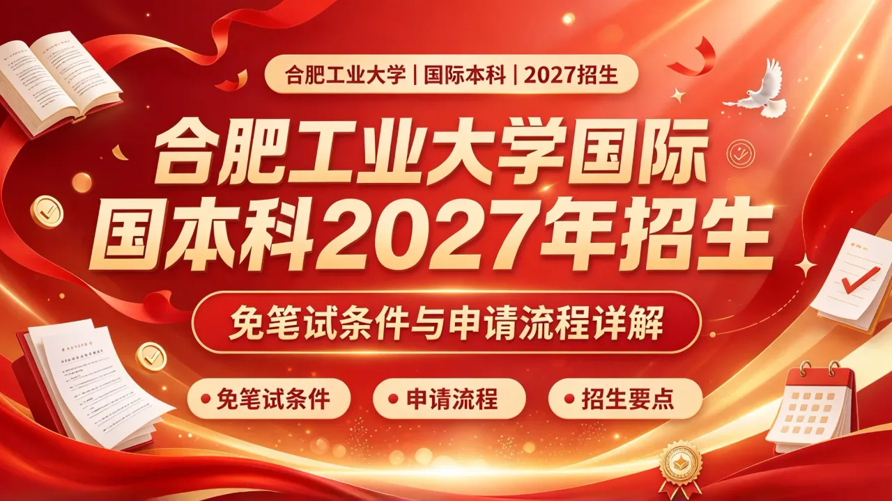 合肥工业大学国际本科2027年招生：免笔试条件与申请流程详解