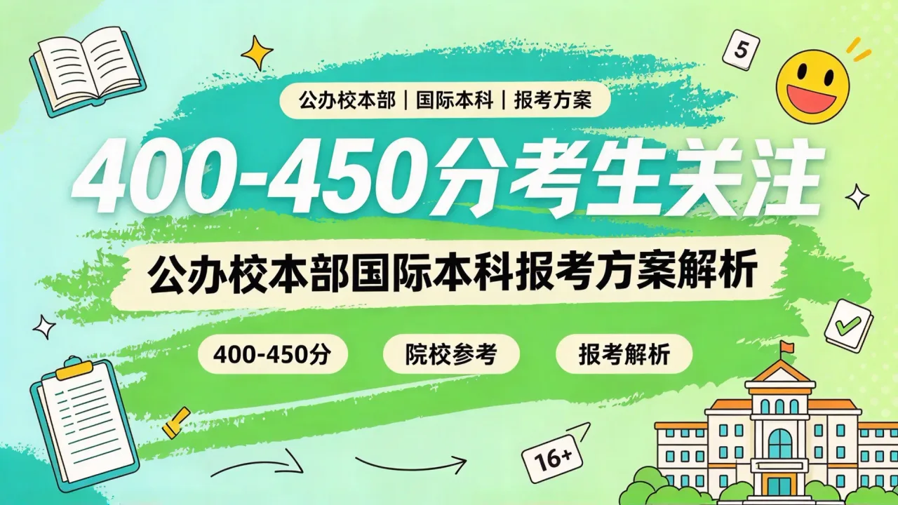 400-450分考生关注：公办校本部国际本科报考方案解析
