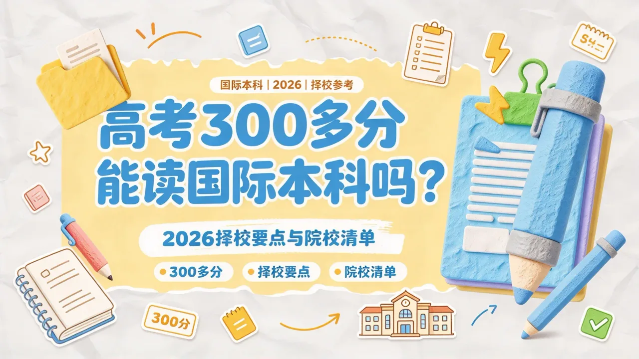 高考300多分能读国际本科吗?2026择校要点与院校清单