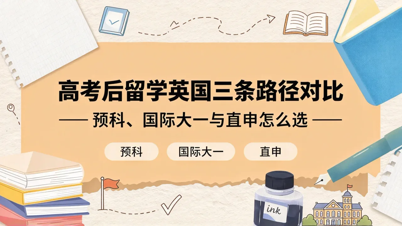 高考后留学英国三条路径对比：预科、国际大一与直申怎么选