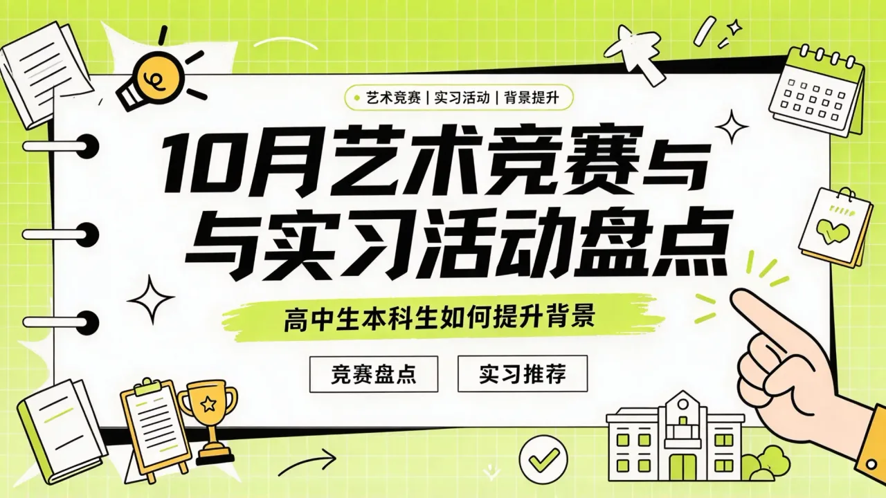 10月艺术竞赛与实习活动盘点：高中生本科生如何提升背景