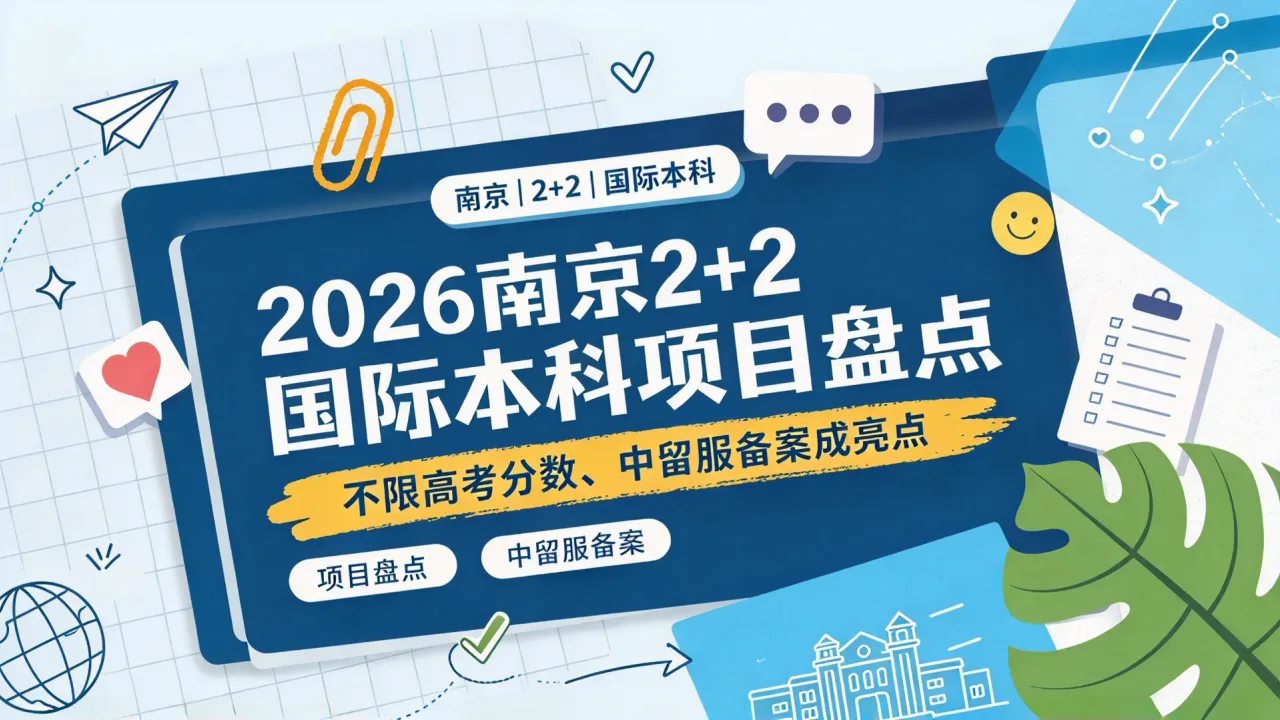 2026南京2+2国际本科项目盘点：不限高考分数、中留服备案成亮点