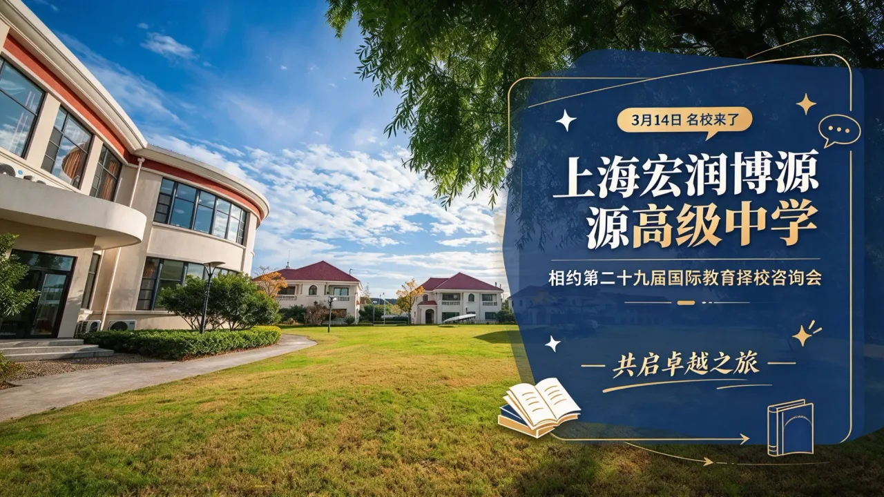 【3月14号名校来了】上海宏润博源高级中学与您相约第二十九届国际教育择校咨询会,共启卓越之旅!