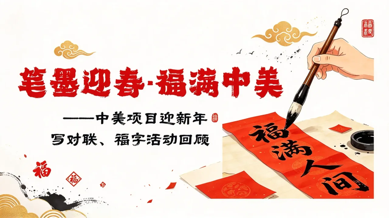 笔墨迎春，福满中美 | 迎新年写对联、写福字活动回顾