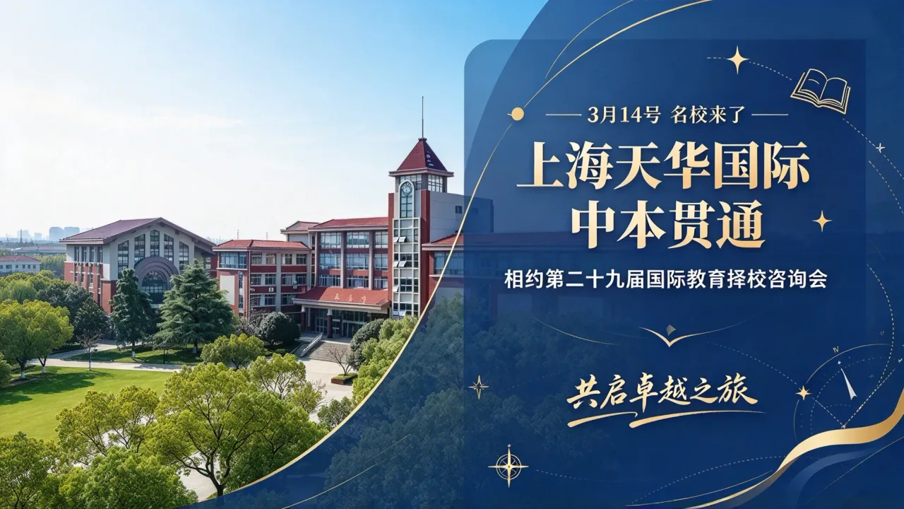 【3月14号名校来了】上海天华国际中本贯通与您相约第二十九届国际教育择校咨询会，共启卓越之旅！