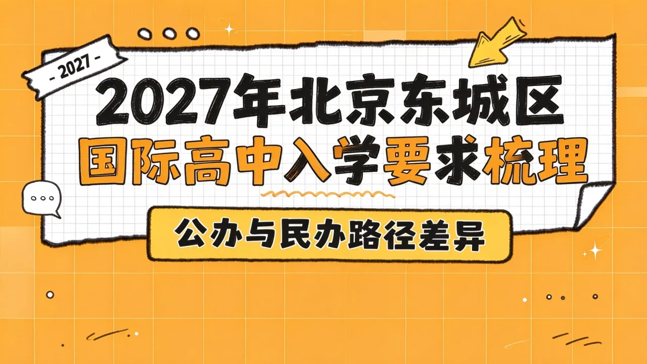 2027年北京东城区国际高中入学要求梳理：公办与民办路径差异