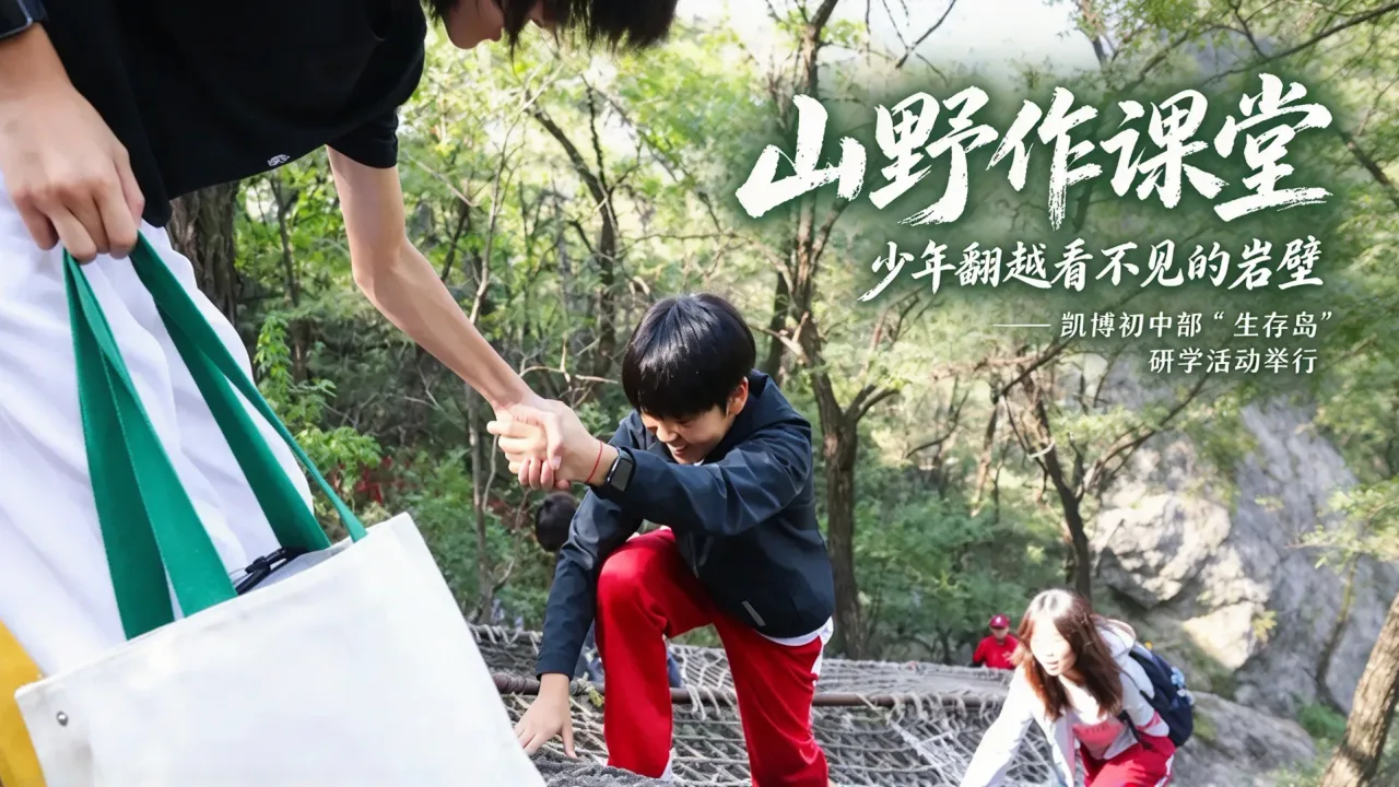 山野作课堂，少年翻越看不见的岩壁——凯博初中部“生存岛”研学活动举行