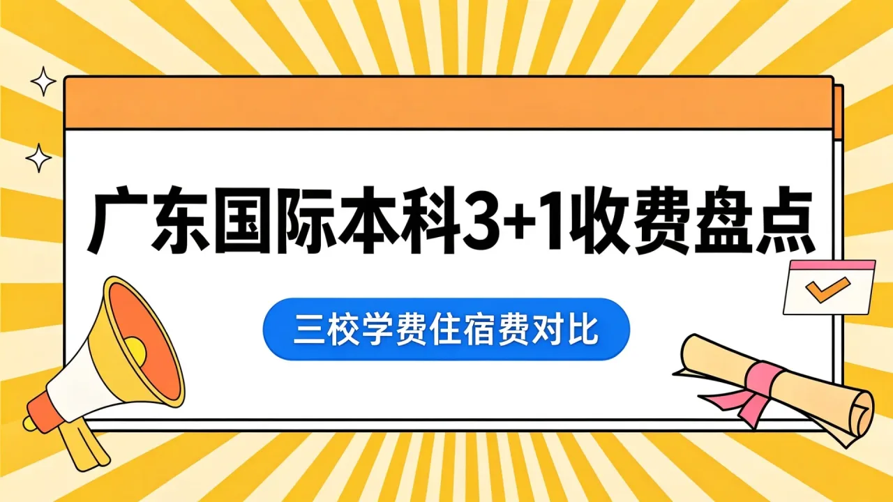 广东国际本科3+1收费盘点：三校学费住宿费对比