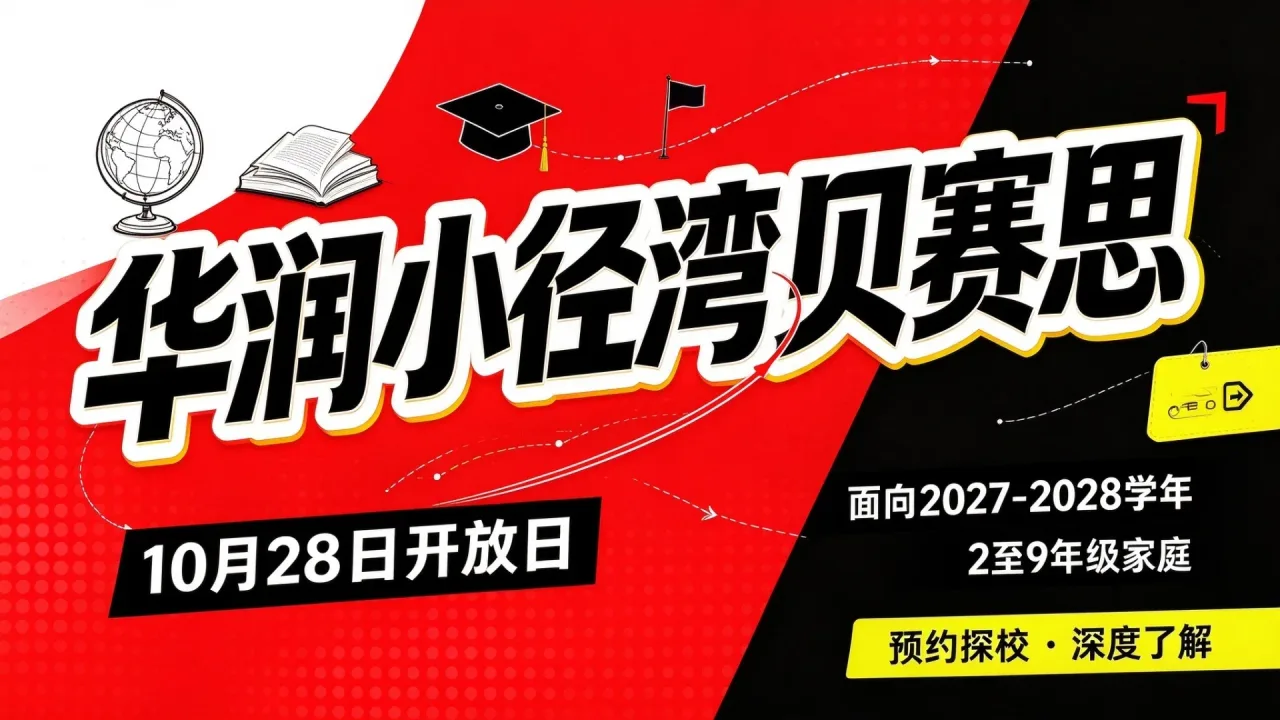 华润小径湾贝赛思10月28日开放日 面向2027-2028学年2至9年级家庭