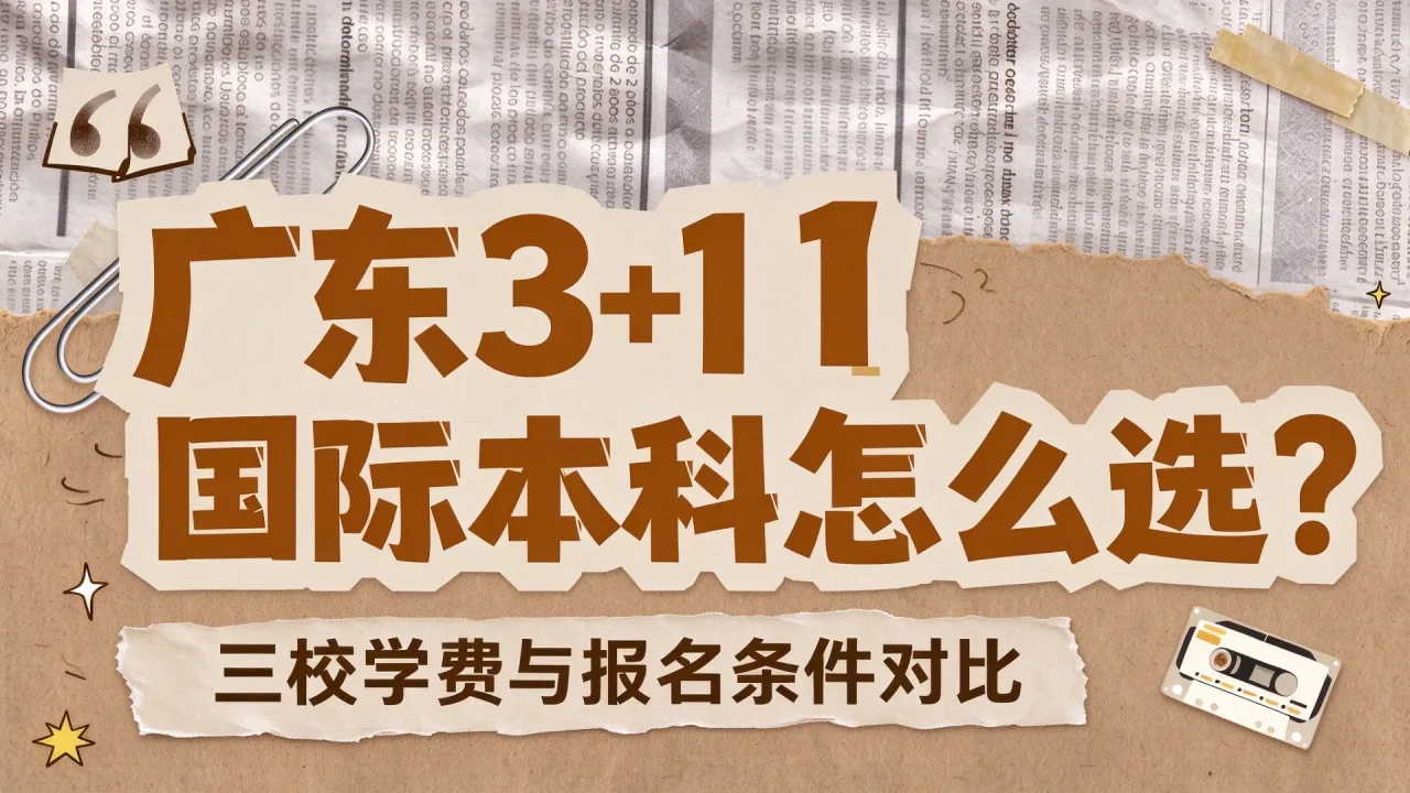 广东3+1国际本科怎么选?三校学费与报名条件对比