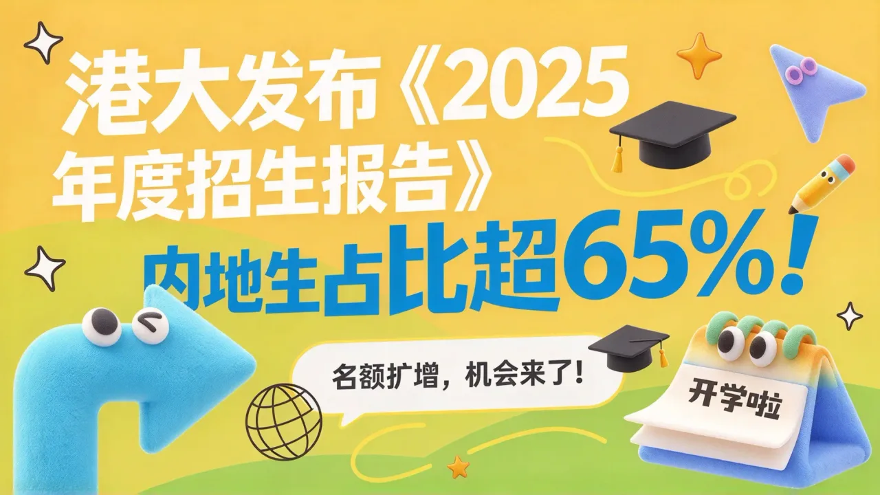 港大发布《2025年度招生报告》：内地生占比超65%！名额扩增，机会来了！