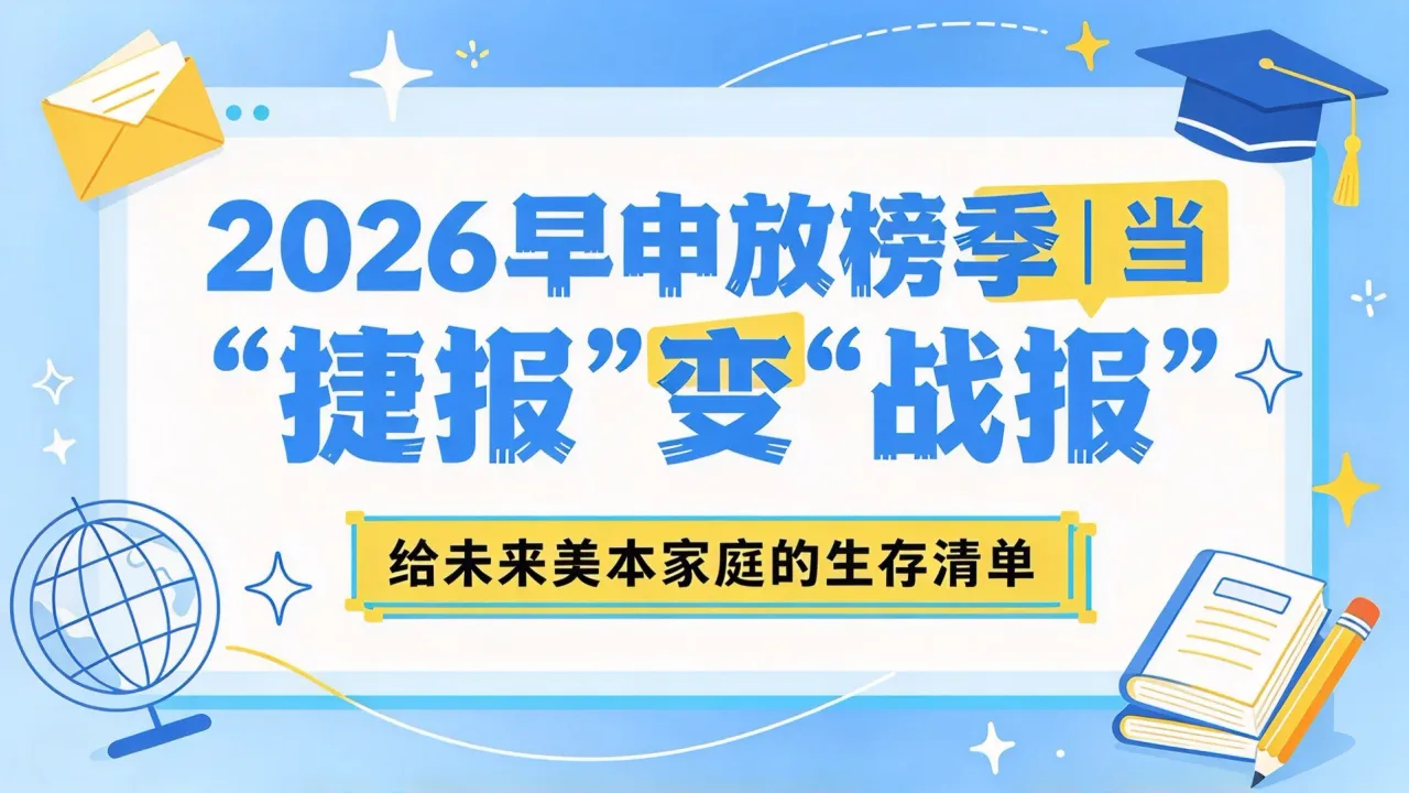 2026早申放榜季丨当“捷报”变“战报”,给未来美本家庭的生存清单