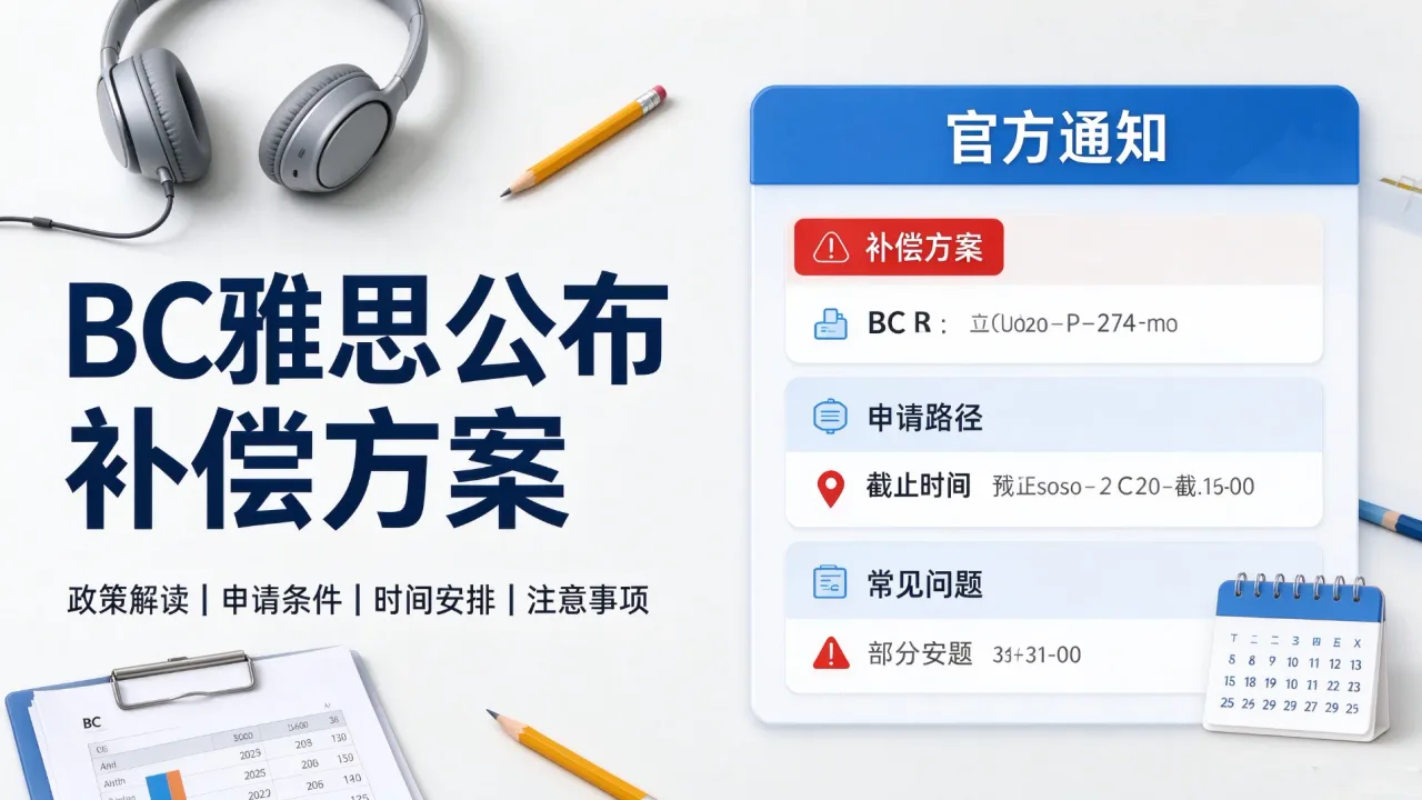 BC雅思公布补偿方案!成都BC和IDP雅思考点怎么选?看完不踩坑