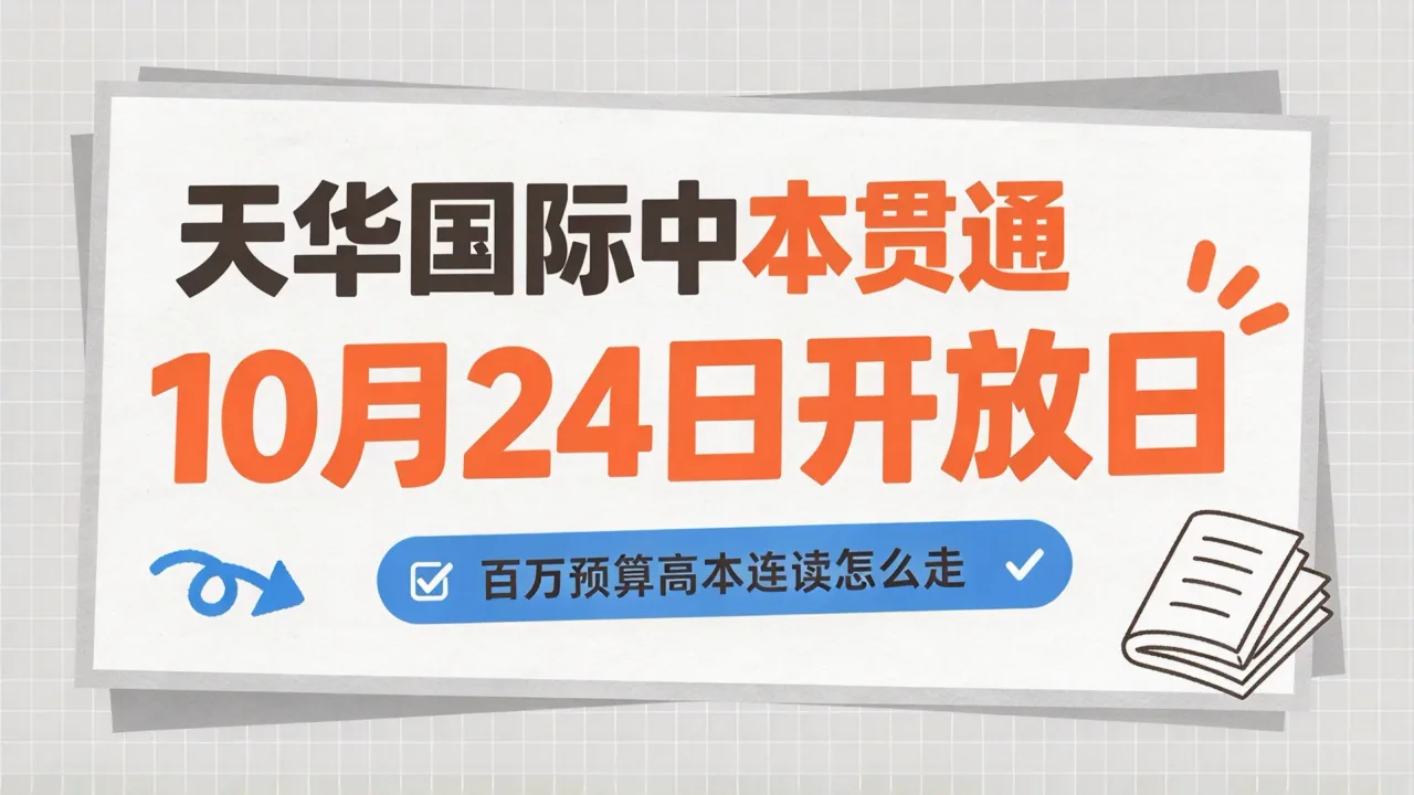 天华国际中本贯通10月24日开放日:百万预算高本连读怎么走