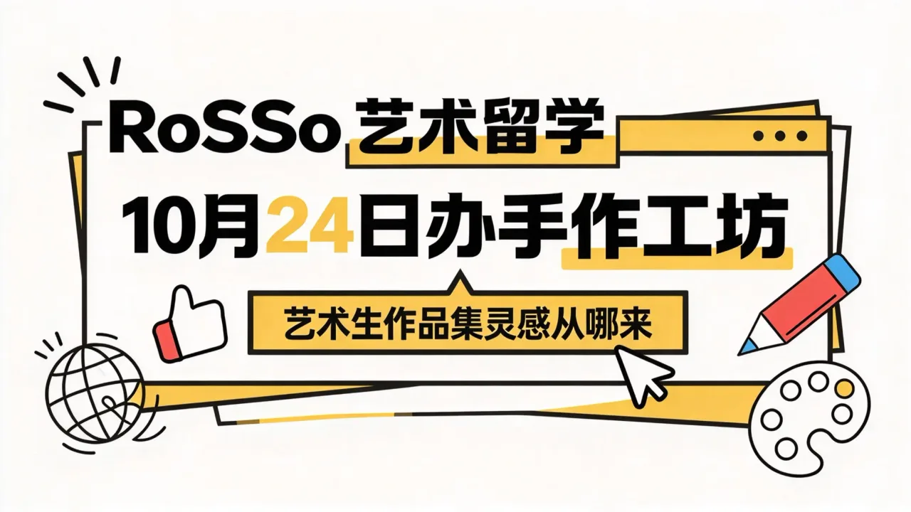 RoSSo艺术留学10月24日办手作工坊,艺术生作品集灵感从哪来