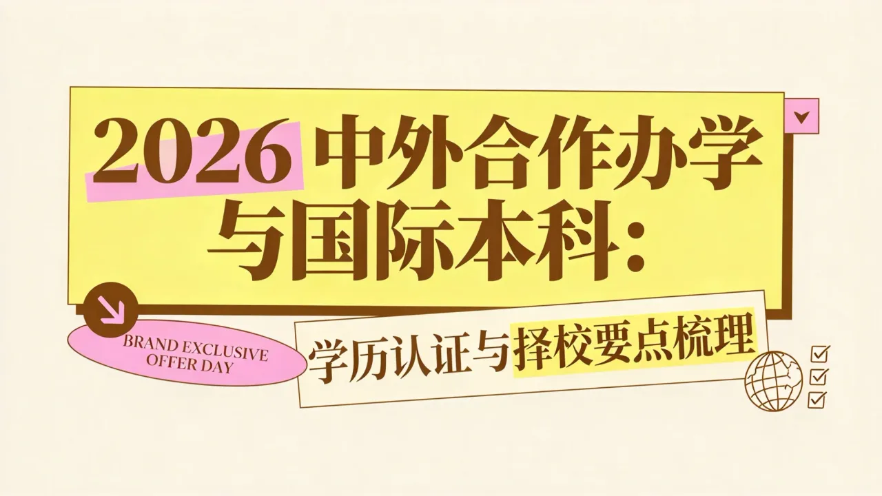 2026中外合作办学与国际本科:学历认证与择校要点梳理