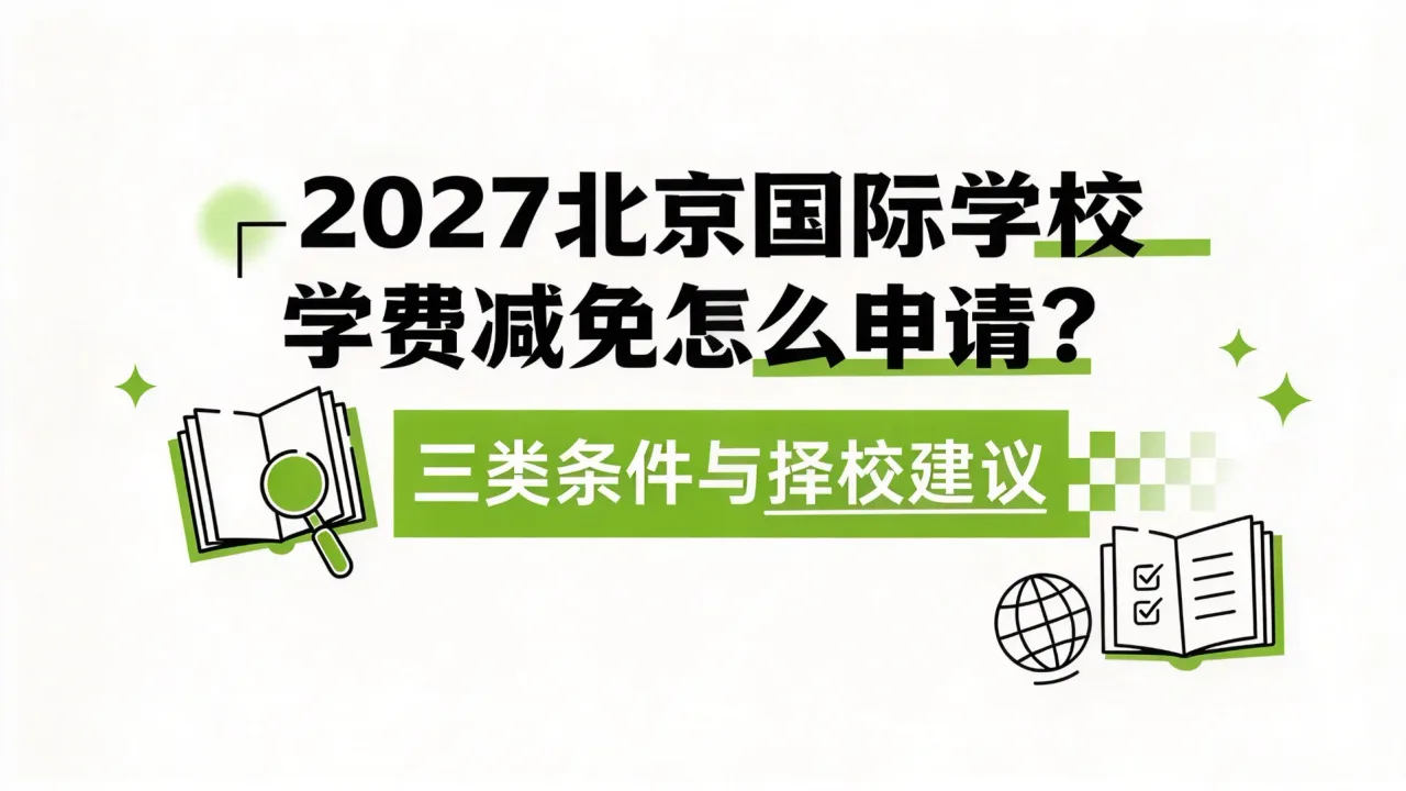 2027北京国际学校学费减免怎么申请?三类条件与择校建议