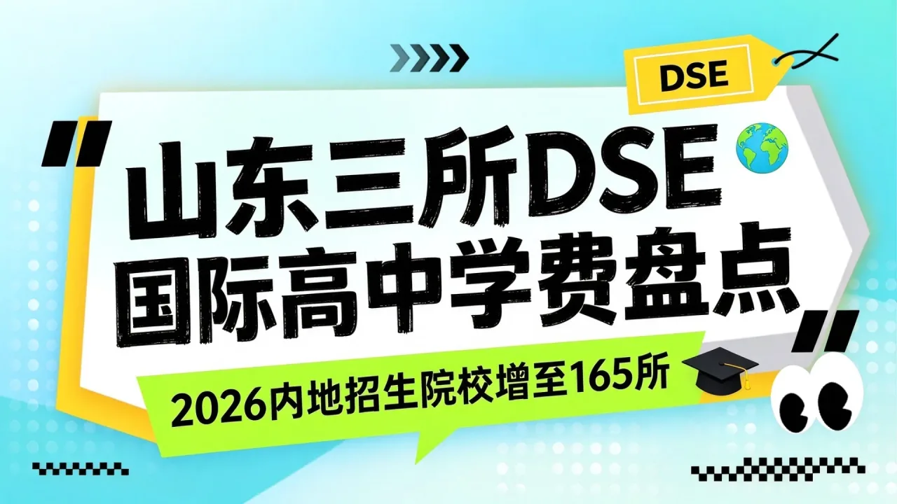 山东三所DSE国际高中学费盘点，2026年内地招生院校增至165所